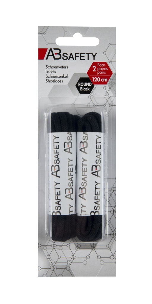 LACETS 120CM RONDE NOIR (2PAIRES) (2PR)