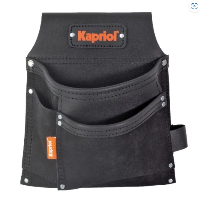BLACK LEATHER BAG 3 POCKETS (1PC)