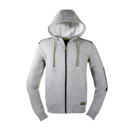 SWEATSHIRT SLICK HOODY ZIPPER GREY (1PC)
