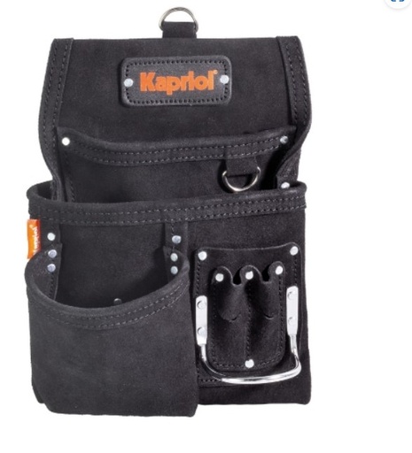 [1060213] BLACK LEATHER BAG 5 POCKETS (1ST)