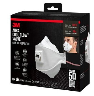 [1051314] STOFMASKER 9332+ FFP3 MET VENTIEL (10ST)